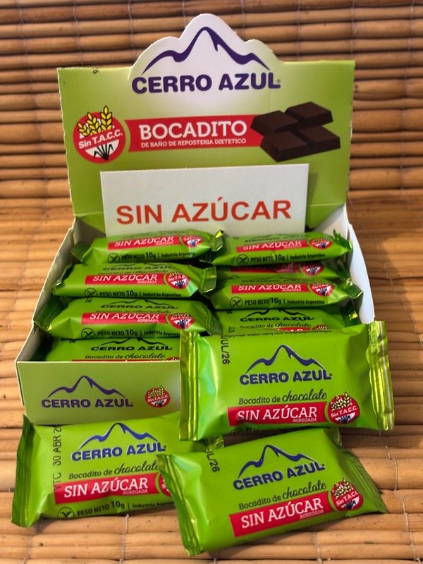 Chocolate sin azúcar y sin TACC.